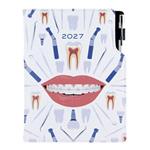 Kalendarz książkowy DESIGN tygodniowy z notesem A5 2027 - biały - Dentysta