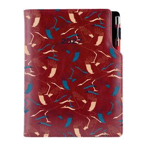 Kalendarz książkowy DESIGN tygodniowy z notesem A5 2027 - bordo - Żuraw