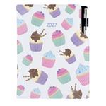 Kalendarz książkowy DESIGN tygodniowy z notesem A5 2027 - Cupcake