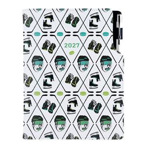 Kalendarz książkowy DESIGN tygodniowy z notesem A5 2027 - Hokej