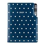 Kalendarz książkowy DESIGN tygodniowy z notesem A5 2027 - niebieski - kropki