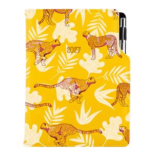 Kalendarz książkowy DESIGN tygodniowy z notesem A5 2027 - żółty - Gepard