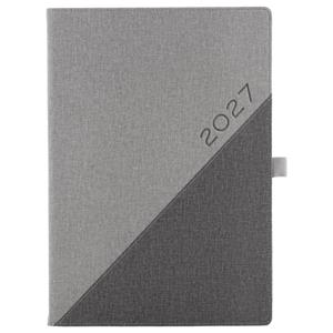Kalendarz książkowy DIEGO dzienny A4 2027 polski - szary/szary