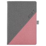 Kalendarz książkowy DIEGO dzienny A5 2027 czeski - szary/różowy