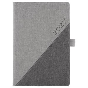 Kalendarz książkowy DIEGO dzienny A5 2027 polski - szary/szary