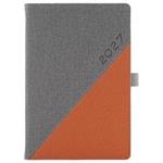 Kalendarz książkowy DIEGO tygodniowy A5 2027 czeski - szary/pomarańczowy