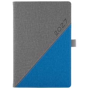 Kalendarz książkowy DIEGO tygodniowy A5 2027 polski - szary/niebieski