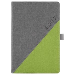 Kalendarz książkowy DIEGO tygodniowy A5 2027 polski - szary/zielony