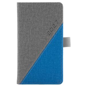 Kalendarz książkowy DIEGO tygodniowy kieszonkowy 2027 słowacki?? - szary/niebieski