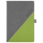 Kalendarz książkowy DIEGO tygodniowy z notesem A5 2027 CZ/SK szary/zielony
