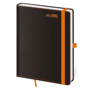 Kalendarz książkowy dzienny A5 2026 Black Orange