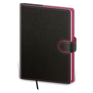 Kalendarz książkowy dzienny A5 2026 Flip - antracyt/magenta
