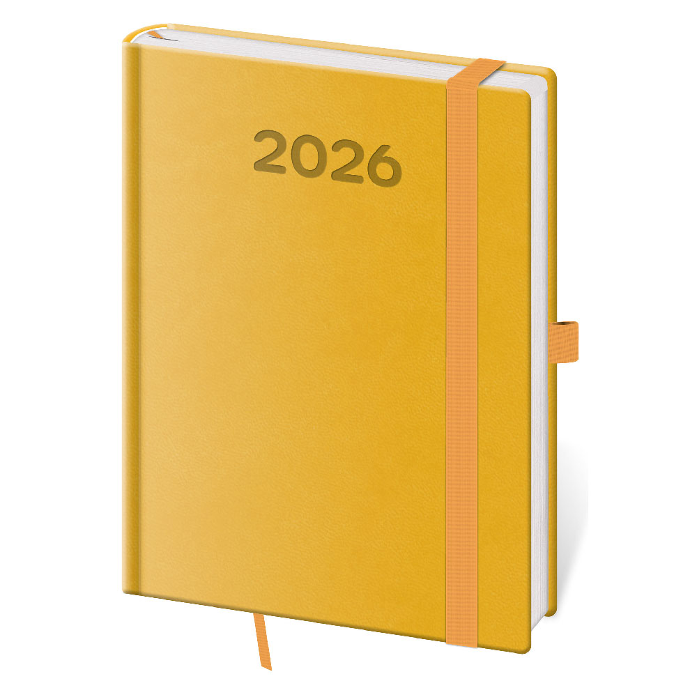 Kalendarz książkowy dzienny B6 2026 Print Pop - żółty