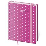 Kalendarz książkowy dzienny B6 2026 Vario - Pink z gumką