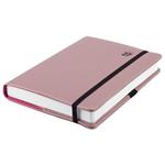 Kalendarz książkowy ELASTIC dzienny A5 2027 polski - pudrowy/czarna gumka