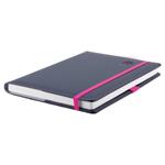 Kalendarz książkowy ELASTIC tygodniowy B6 2027 CZ/SK - grafit/magenta gumka