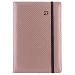 Kalendarz książkowy ELASTIC tygodniowy B6 2027 CZ/SK - pudrowy/czarna gumka