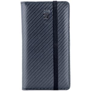 Kalendarz książkowy ELASTIC tygodniowy kieszonkowy 2027 czeski - grafit/czarna gumka