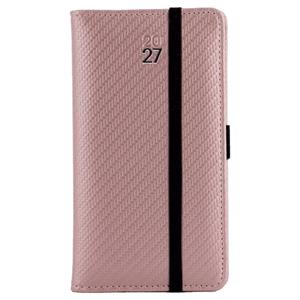 Kalendarz książkowy ELASTIC tygodniowy kieszonkowy 2027 czeski - pudrowy/czarna gumka