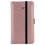 Kalendarz książkowy ELASTIC tygodniowy kieszonkowy 2027 czeski - pudrowy/czarna gumka