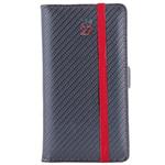 Kalendarz książkowy ELASTIC tygodniowy kieszonkowy 2027 polski - grafit/czerwona gumka