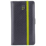 Kalendarz książkowy ELASTIC tygodniowy kieszonkowy 2027 słowacki?? - grafit/zielona gumka