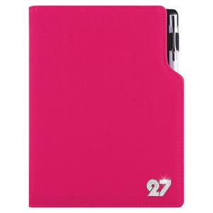 Kalendarz książkowy GEP CRYSTAL dzienny A5 2027 słowacki - różowy