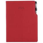 Kalendarz książkowy GEP z długopisem dzienny A4 2025 CZ/SK - czerwony