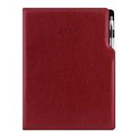 Kalendarz książkowy GEP z długopisem dzienny A4 2027 CZ/SK - bordowy