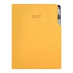 Kalendarz książkowy GEP z długopisem dzienny A4 2027 CZ/SK - musztardowy