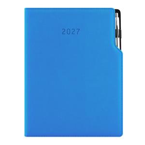 Kalendarz książkowy GEP z długopisem dzienny A4 2027 CZ/SK - niebieski
