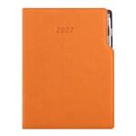 Kalendarz książkowy GEP z długopisem dzienny A4 2027 CZ/SK - pomarańczowy