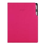 Kalendarz książkowy GEP z długopisem dzienny A4 2027 CZ/SK - różowy