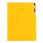 Kalendarz książkowy GEP z długopisem dzienny A4 2027 CZ/SK - żółty