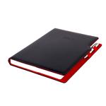 Kalendarz książkowy GEP z długopisem dzienny A4 2027 polski - czarny (czerwone wnętrze)