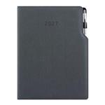 Kalendarz książkowy GEP z długopisem dzienny A4 2027 polski - szary