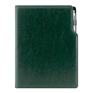 Kalendarz książkowy GEP z długopisem dzienny A4 2027 polski - zielony