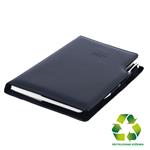 Kalendarz książkowy GEP z długopisem dzienny A5 2027 czeski - czarny (czarne wnętrze) - skóra ekologiczna z recyklingu