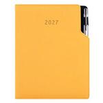 Kalendarz książkowy GEP z długopisem dzienny A5 2027 czeski - musztardowy