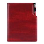 Kalendarz książkowy GEP z długopisem dzienny A5 2027 polski - bordowy smugowaty