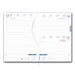 Kalendarz książkowy GEP z długopisem dzienny A5 2027 polski - czarny (czarne wnętrze) - skóra ekologiczna z recyklingu