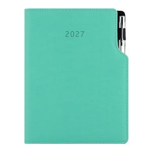 Kalendarz książkowy GEP z długopisem dzienny A5 2027 polski - miętowy