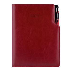 Kalendarz książkowy GEP z długopisem dzienny A5 2027 słowacki?? - bordowy