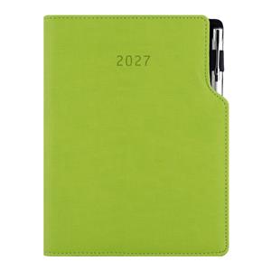 Kalendarz książkowy GEP z długopisem dzienny A5 2027 słowacki?? - jasnozielony