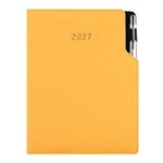 Kalendarz książkowy GEP z długopisem dzienny A5 2027 słowacki?? - musztardowy