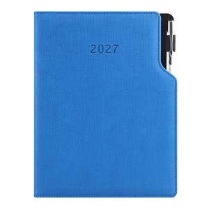 Kalendarz książkowy GEP z długopisem dzienny A5 2027 słowacki?? - niebieski