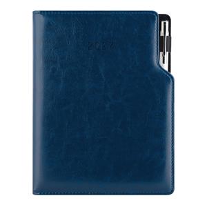 Kalendarz książkowy GEP z długopisem dzienny B6 2027 CZ/SK - granatowy