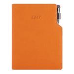 Kalendarz książkowy GEP z długopisem dzienny B6 2027 CZ/SK - pomarańczowy