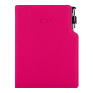 Kalendarz książkowy GEP z długopisem dzienny B6 2027 CZ/SK - różowy