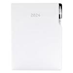 Kalendarz książkowy GEP z długopisem tygodniowy A4 2024 CZ/SK - biały (białe szwy)